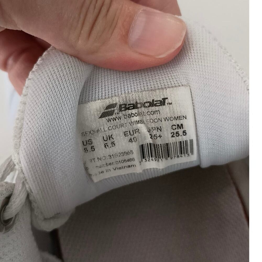 Babolat All Court Wimbledon SFX3 white size 8.5 womens athletic tenniscore - Picture 8 of 9